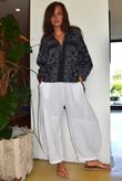 Ole Bubble Cotton Bandana Laurie Blouse Navy